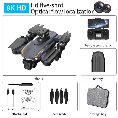 Drone Professionnel S2s 6k Hd,Photographie Aérienne À Longue Durée De Vie De La Batterie,Flux Optique,Touristes,Positionnement De L'objectif,Jouet Quadrirotor Rc - Type L-62 Black