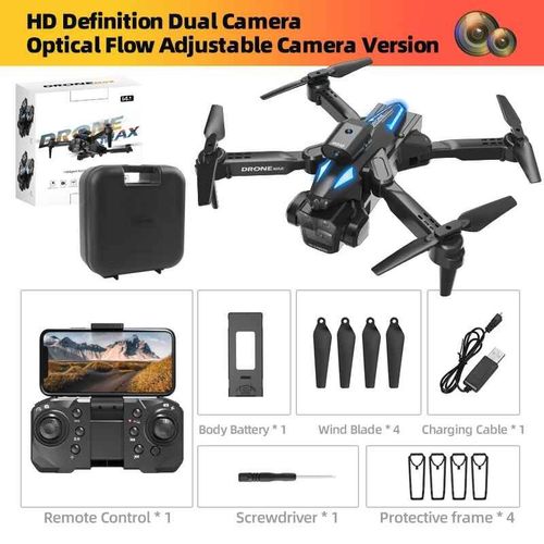 Mini Drone C10 Max Avec Trois Caméras Hd 4k,Évitement D'obstacles,Wifi,Fpv,Quadrirotor,Avion Télécommandé,Jouets Hélicoptère - Type Black Triplec 1b-Generique