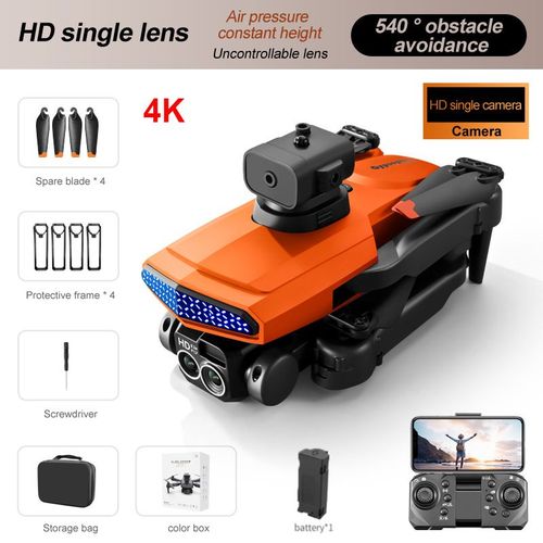 Ata Jia-Drone Professionnel D6 4k 8k 5g Hd,Camear Rc Quadcopter,Hélicoptère,Wifi Fpv,Avion Télécommandé,Cadeau De Noël,Jouets Rc - Type 4k Orange Single-1b-Generique