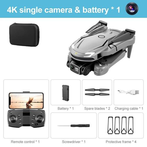 Drone Professionnel V88 Pour Photographie Aérienne 4k Hd,Appareil Intelligent Pour Touristes,Caméra À Distance,Avion Pliable,Cadeau,Rouleau À 360 °,Jouet Rc 5km - Type 4k Single Camera #B-Generique