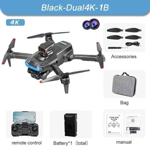 Drone D'obstacles Omnidirectionnel Pour Adultes Et Enfants,Xiaomi P15,Professionnel,8k,Gps,Hd,Photographie Aérienne,Touriste,Caméra,Jouets - Type Black Dual 4k-1b #A-Generique