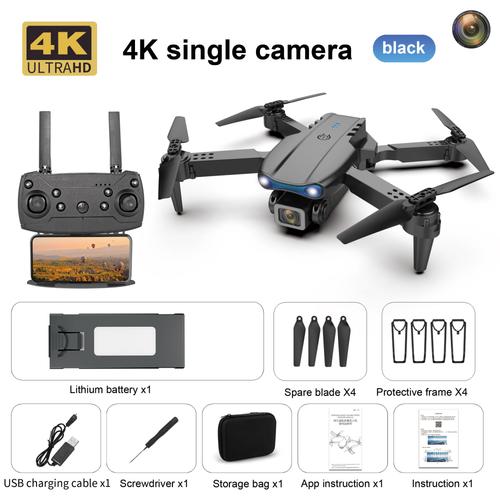 E99 Pro Dron Avec Caméra 4k Pour Touristes,Flux Optique,Quadricoptère,Évitement D'obstacles,Photographie Aérienne,Batterie De Grande Capacité,Jouet - Type One Lens Black-General Brand