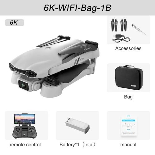 4drc-Drone F10 Gps 6k Hd Caméra Grand Angle 5g Wifi Fpv,Quadrirotor,Moteur Brushless,Pliable,Évitement D'obstacles,Uav Aérien - Type [Ff10]-6k-2.4g Wifi