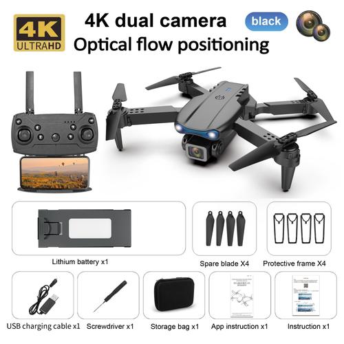 E99 Pro Dron Avec Caméra 4k Pour Touristes,Flux Optique,Quadricoptère,Évitement D'obstacles,Photographie Aérienne,Batterie De Grande Capacité,Jouet - Type Optical Flow Black-General Brand