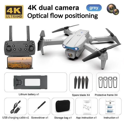 E99 Pro Dron Avec Caméra 4k Pour Touristes,Flux Optique,Quadricoptère,Évitement D'obstacles,Photographie Aérienne,Batterie De Grande Capacité,Jouet - Type Optical Flow Grey-General Brand