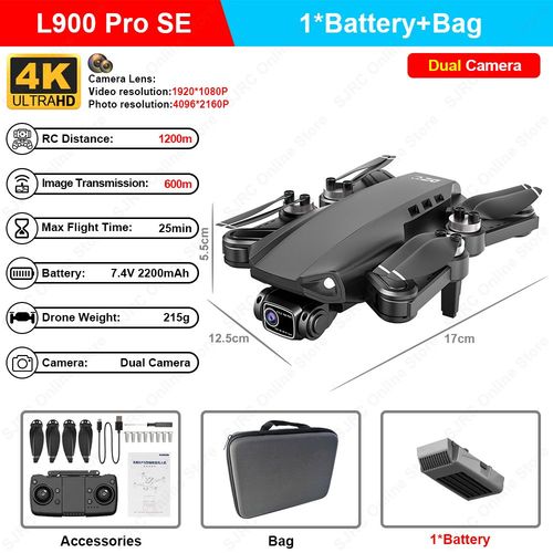 Drone L900 Pro Se Drone 4k Professionnel Gps Fpv Double Caméra Hd Avec Moteur Sans Balai 5g Wifi Rc Quadrirotor Vs Sg108 Pro Kf102 Dron - Type L900 Se Black 1b Cb-Generique