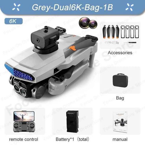 D6 Mini Drone Professionnel Avec Caméra Hd 8k,Évitement D'obstacles,Photographie Aérienne,Brushless,Quadrirotor Pliable,Jouet Cadeau,6000m - Type White-Dual6k-1b-Generique