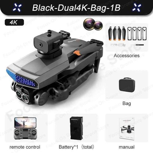D6 Mini Drone Professionnel Avec Caméra Hd 8k,Évitement D'obstacles,Photographie Aérienne,Brushless,Quadrirotor Pliable,Jouet Cadeau,6000m - Type Black-Dual4k-1b-Generique