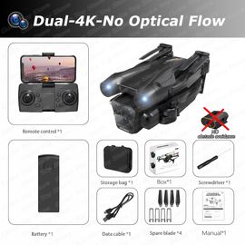 Hélicoptère Télécommandé Pliable Avec Triple Caméra Hd Grand Angle,Importateur Rc Figuré,4k,Professionnel,Wifi,Fpv,Recommandé De Tenir Un Tablier,Vente - Type M4-Dual4k-Bag #A-Generique