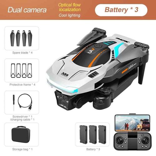 Xiaomi-Drone Professionnel A88,Caméra Hd 8k,Évitement D'obstacles,Photographie Aérienne,Flux Optique,Quadrirotor Pliable - Type 8k Dual White 3b