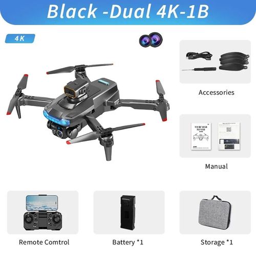 Lenovo-Caméra De Tourisme Gps Professionnelle,10000m,P15,Uav,8k,5g,Évitement D'obstacles,Positionnement,Pliage Automatique,Quadcopter - Type Black-4k-1b-Generique