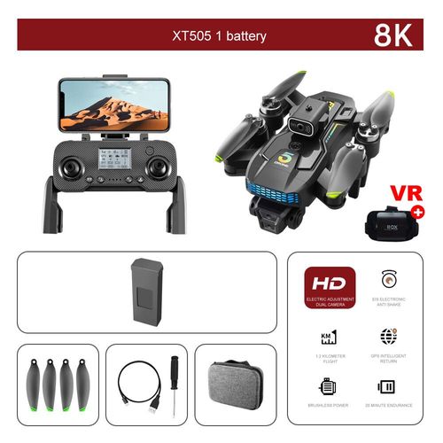Countaffair-Quadricoptère Rc Pliable Avec Moteur Brushless,Évitement D'obstacles,Caméra Touriste Hd 8k,Gps,5g,Wifi,360 °,Jouet Drone,Cadeau - Type Black-8k-1b Vr-Generique