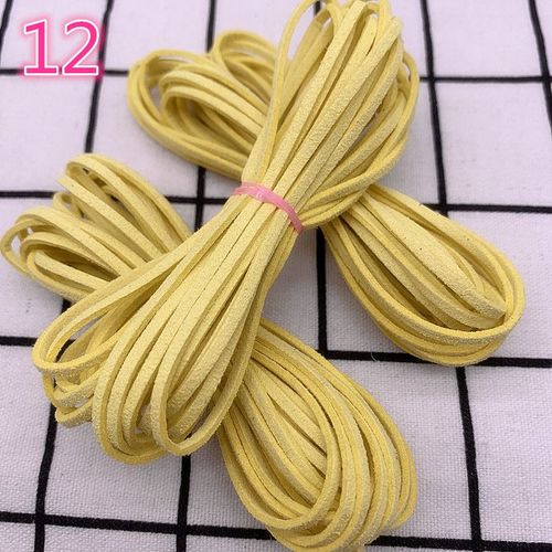 Cordon Plat En Faux Daim Tressé,5yards/Lot,3mm,En Velours Coréen,Fait À La Main,Pour Bricolage,Fournitures De Fabrication De Bijoux #C