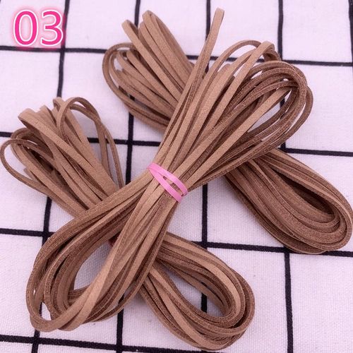 Cordon Plat En Faux Daim Tressé,5yards/Lot,3mm,En Velours Coréen,Fait À La Main,Pour Bricolage,Fournitures De Fabrication De Bijoux #S