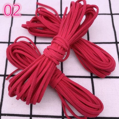 Cordon Plat En Faux Daim Tressé,5yards/Lot,3mm,En Velours Coréen,Fait À La Main,Pour Bricolage,Fournitures De Fabrication De Bijoux #R