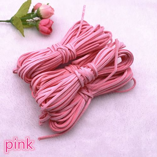 Cordon Plat En Faux Daim Tressé,5yards/Lot,3mm,En Velours Coréen,Pour Fabrication De Bijoux,Bracelet À Perles #H
