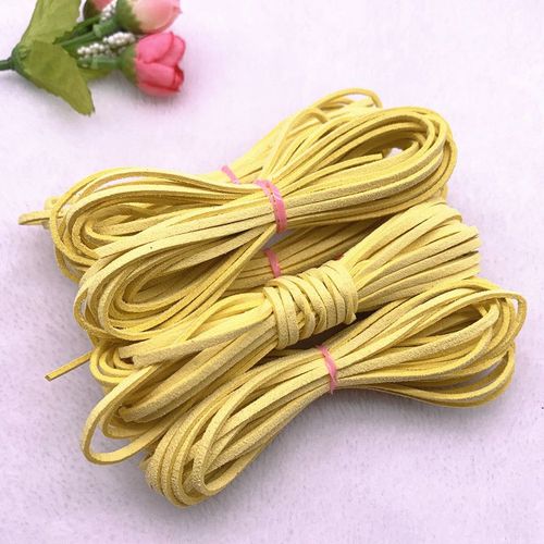 Cordon Plat En Faux Daim Tressé,5yards/Lot,3mm,En Velours Coréen,Pour Fabrication De Bijoux,Bracelet À Perles #C