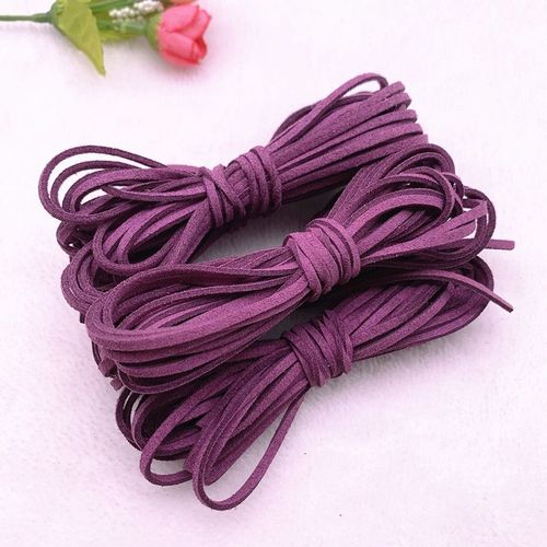 Cordon Plat En Faux Daim Tressé,5yards/Lot,3mm,En Velours Coréen,Pour Fabrication De Bijoux,Bracelet À Perles #E