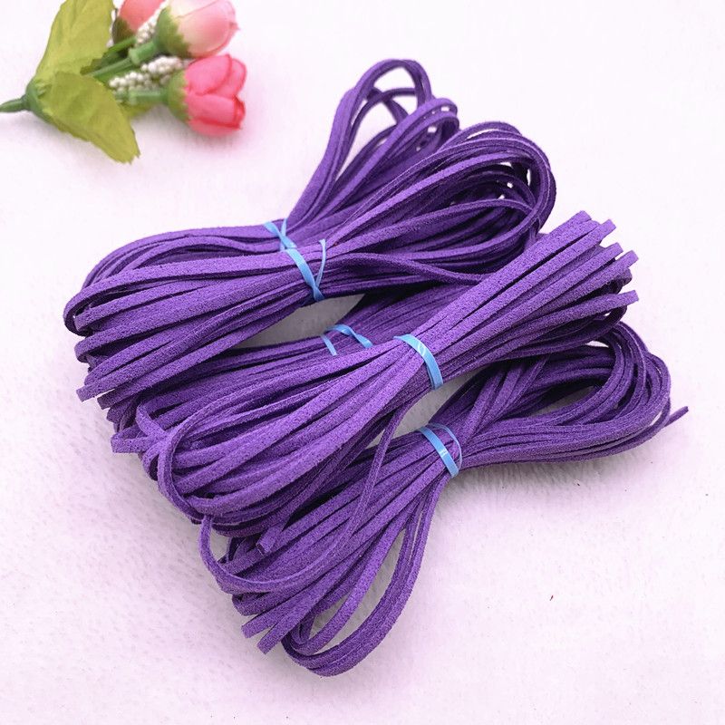 Cordon Plat En Faux Daim Tressé,5yards/Lot,3mm,En Velours Coréen,Pour Fabrication De Bijoux,Bracelet À Perles #Y