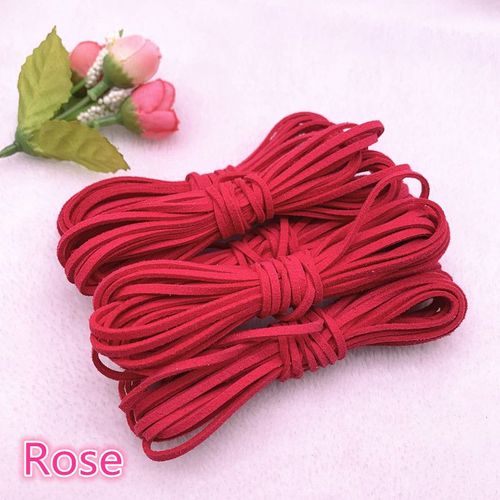 Cordon Plat En Faux Daim Tressé,5yards/Lot,3mm,En Velours Coréen,Pour Fabrication De Bijoux,Bracelet À Perles #R
