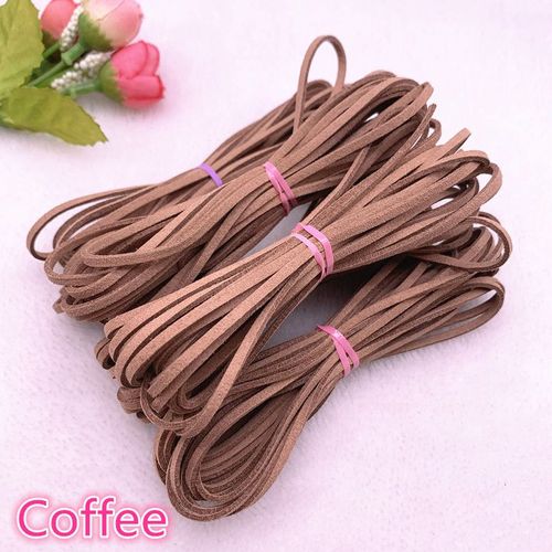 Cordon Plat En Faux Daim Tressé,5yards/Lot,3mm,En Velours Coréen,Pour Fabrication De Bijoux,Bracelet À Perles #S