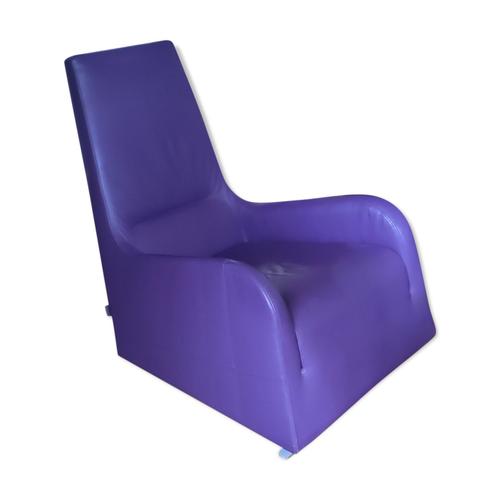 Fauteuil Cuir Angie Cr Par Thibault Desombre Pour Cinna Violet