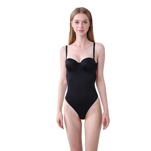 Noir Taille Xxl Body Dos Nus Femmes Sexy Shapewear String Push Up Corset Ventre Contrôle Shaper Body À Dos Bas Sous-Vêtement Robe De Soirée Soutien Gorge Invisible Dos Nu Body Shapers