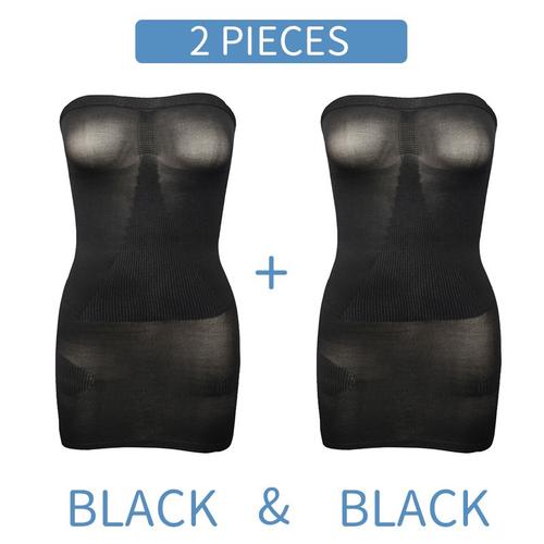 Deux Pièces Noir Taille M Sous-Robe, Body Shaper, Glissement Complet, Contrôle Du Ventre, Vêtement De Façonnage, Entraîneur De Taille, Corset Sans Couture, Levage Des Fesses Sous-Vêtements Amincissants