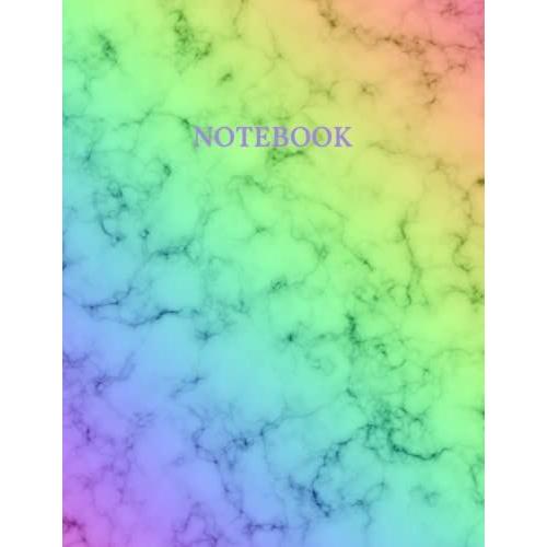 Rainbow Marble Notebook: 8.5" X 11", 150 College Ruled Pages | Journal, Notebook, Diary