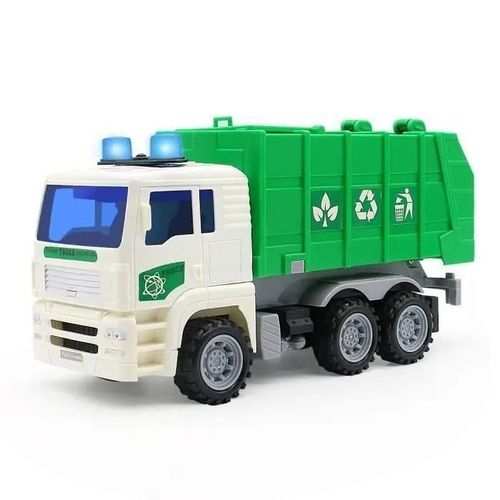 Jouet Du Camion Modèle de voiture de jouet de camions d\assainissement de camion à ordures d\enfants (vert)