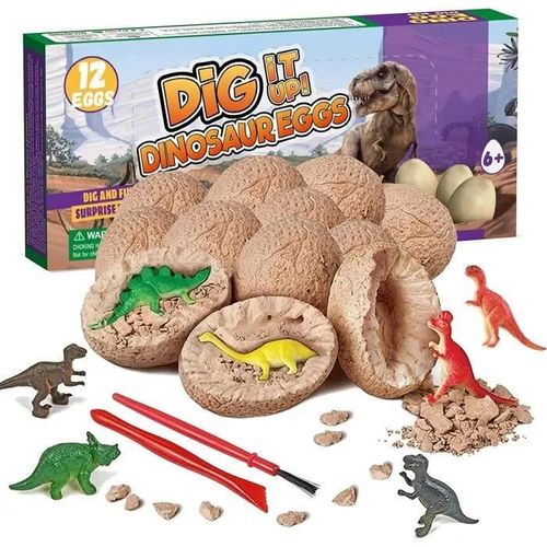 Oeufs De Dinosaure Kit, 12 Kit D?ufs Dinosaure Jouet De Fouille, Jouet Dinausore Stem Jouet Éducatifs Pour Garçons Fille 6+