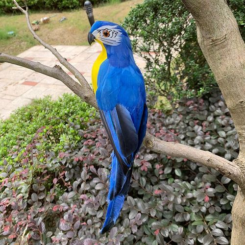 Figurine De Perroquet De Simulation,Arbre,Paysage,Extérieur,Nature,Plume,Ornement,Animal,Jardin,Oiseau,Accessoire,Décoration,Disposition De Cour - Type 35cm Blue Parrot