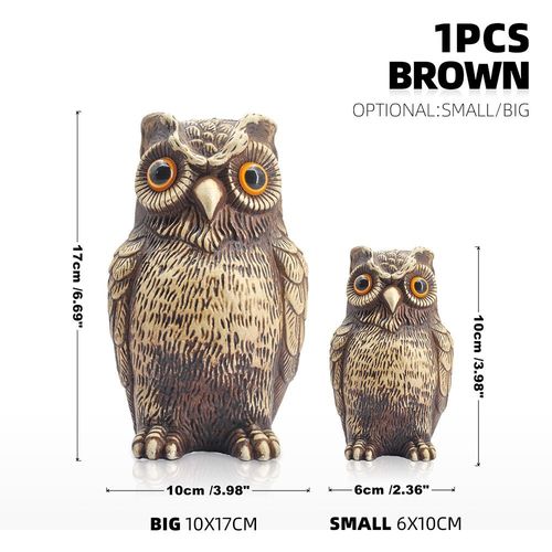 Statue de théâtre réaliste pour décoration de jardin,épouvantail,faux oiseau,épouvantail,pelouse,jardin,cour,maison,figurine décorative,jouet de décoration pour la maison - Type BROWN-Small 6x10cm
