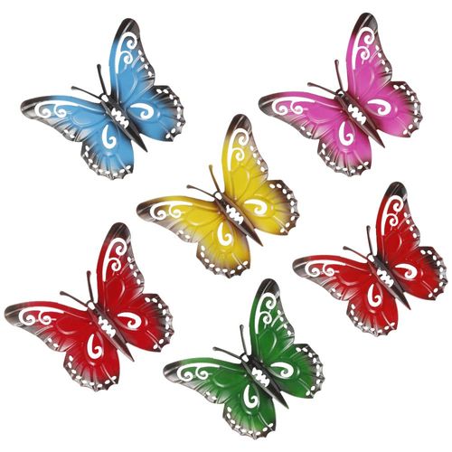 Art Mural Papillon En Métal,Sculpture De Papillon,Ornements,Abri De Jardin,Décor Pour Murs Intérieurs Et Extérieurs,Clôtures,6/12 Pièces - Type Metal Butterfly-12pcs