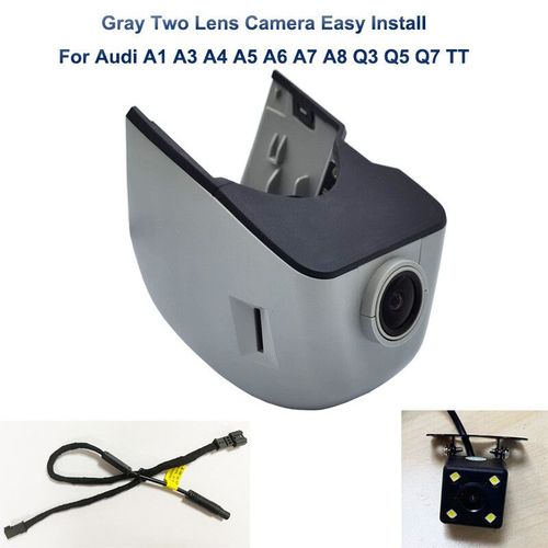 FHD Wifi voiture DVR Dash Cam caméra pour Audi a4 b8 b9 a3 8v 8p a5 a6 c7 a7 q5 q7 q3 q8 q2 q4 s3 8v s5 b9 s4 b8 tt rs 2004-2012 - Type Gray Two Cam New-32GB