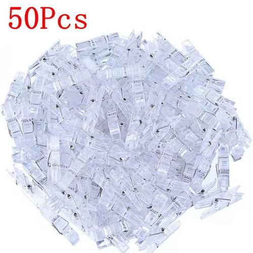 Mini pinces photo transparentes,pinces à ressort en plastique,bricolage,mariage,fête d'anniversaire,décoration murale,50 pièces,100 pièces - Type 50PCS #B