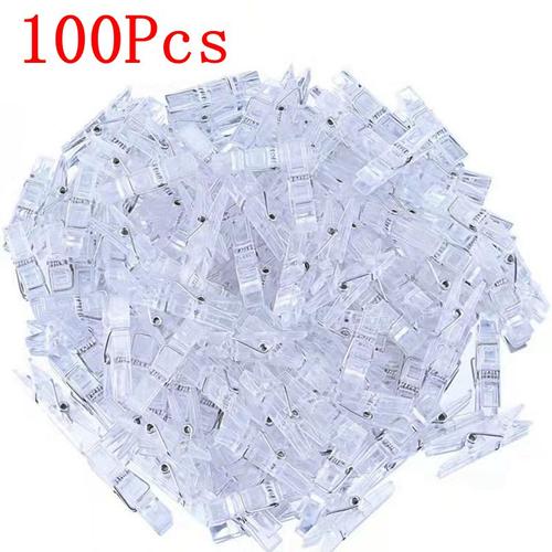 Mini pinces photo transparentes,pinces à ressort en plastique,bricolage,mariage,fête d'anniversaire,décoration murale,50 pièces,100 pièces - Type 100PCS #B