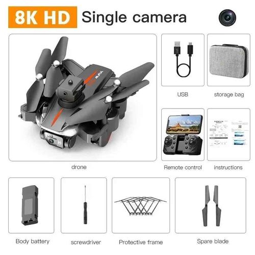 Drone P11s Pro Max Avec Caméra Hd 8k,Gps,Quadricoptère Pliable,Jouets Intelligents À Quatre Voies,Évitement D'obstacles,Rc,Cadeaux Professionnels,5000m - Type Black Single8k 1b #B-Generique