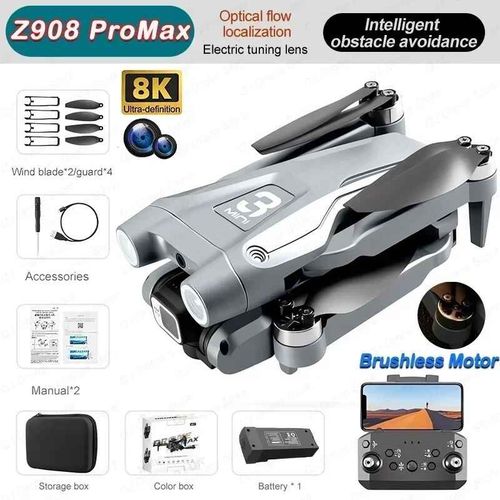Drone Professionnel Z908 Pro Max 8k Gps Pour Touristes,Photographie Aérienne Hd Fpv,Sans Balais,Évitement D'obstacles,Quadrirotor 9000m - Type Plum #A-Generique