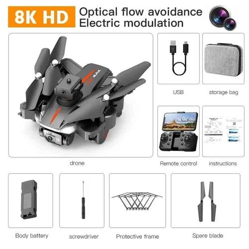 Drone P11 Pro Max 8k 5g Gps Professionnel Hd Photographie Aérienne,Caméra Touriste,Évitement D'obstacles,Quadrotor Sans Balais,Cadeaux Pour Enfants - Type Black Dual 8k Pro-1b #J-Generique