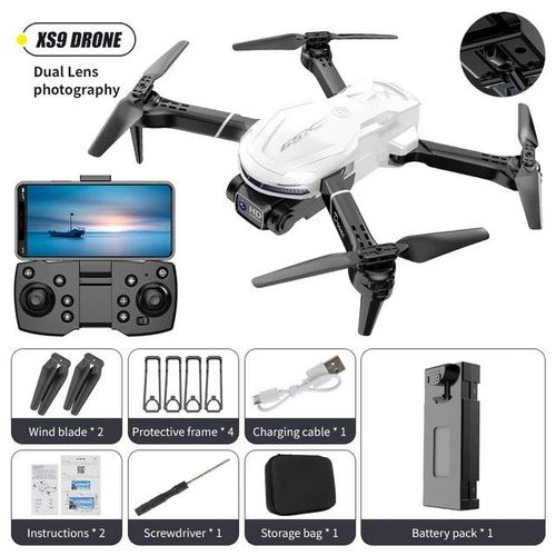 Drone Xs9 8k 5g Gps Professionnel Pour Touristes Aériens,Caméra Évitement D'obstacles,Photographie,Flux Optique,Jouet Pliable Uav - Type White-Double 8k-1b-Generique