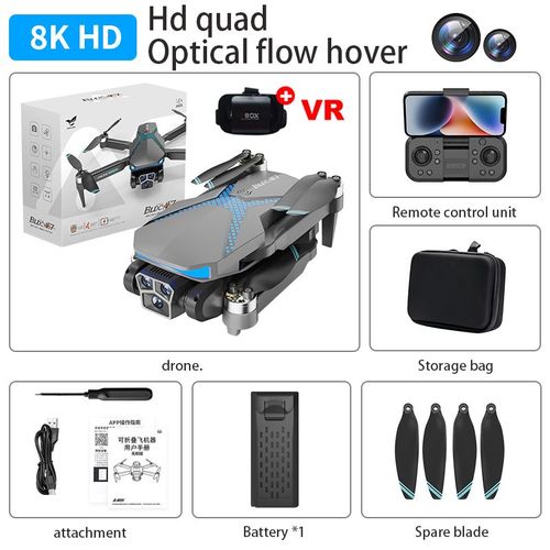 Gland 7 Drone Avec Caméra Hd 5g 8k Wifi,Avion Photographique Aérien Sans Balais,Évitement D'obstacles 360,Flux Optique,Avion Rc À Quatre Axes - Type Black-8k-1b Vr-Generique