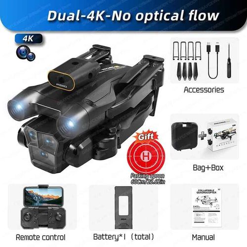 Drone Professionnel Avec Triple Caméra Grand Angle,Hélicoptère Rc Pliable,4k,Wifi 5g,Fpv,Recommandé De Tenir Un Tablier,Vente Figuré - Type M4pro-Dual4k-Bag-Generique