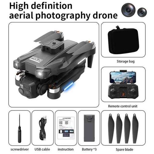 Yk8-Mini Importateur Professionnel Avec Caméra Grand Angle Hd,8k,Moteur Sans Balais,Gps,Wifi 5g,Évitement D'obstacles,Jouets Hélicoptère - Type Black Dual 8k-1b #B-Generique