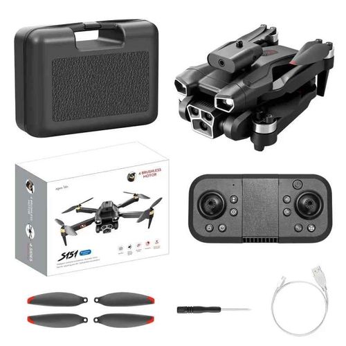 Drone Professionnel Rc S151,Quadrirotor Leic-Caméra Hd 8k,Wifi,Évitement D'obstacles,Hélicoptère,Avion,Cadeau - Type Black-Generique