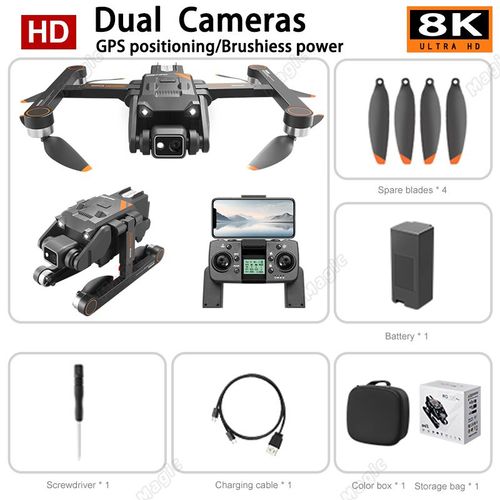 Drone Rc Rg700 Pro Pour Adultes,Photographie Aérienne,Caméra Pour Touristes,Avion Gps,Quadricoptère À Quatre Axes,Évitement D'obstacles,Cadeau - Type 8k Gps Black 1b-Generique