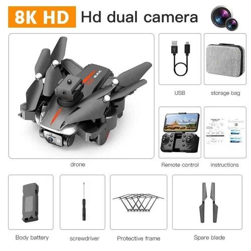 Drone P11 Pro Max 8k 5g Gps Professionnel Hd Photographie Aérienne,Caméra Touriste,Évitement D'obstacles,Quadrotor Sans Balais,Cadeaux Pour Enfants - Type Black Dual 8k-1b #F-Generique