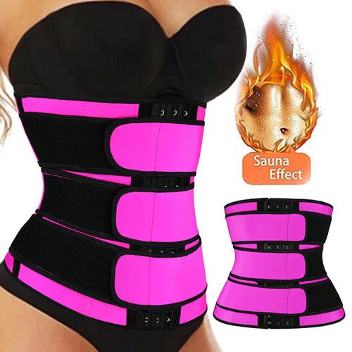 Rose Vif Taille Xl Corset De Sport Élégant Pour Femmes, Avec Plastron, Tunique À La Mode, Trois Ceintures, Façonnage