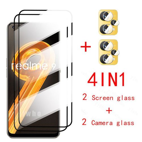 Couleur 4en1 Noir Pour Realme Film Protection Écran Pour Realme 9