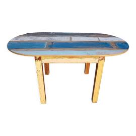 Table Ovale En Bois Polychrom Multicolore